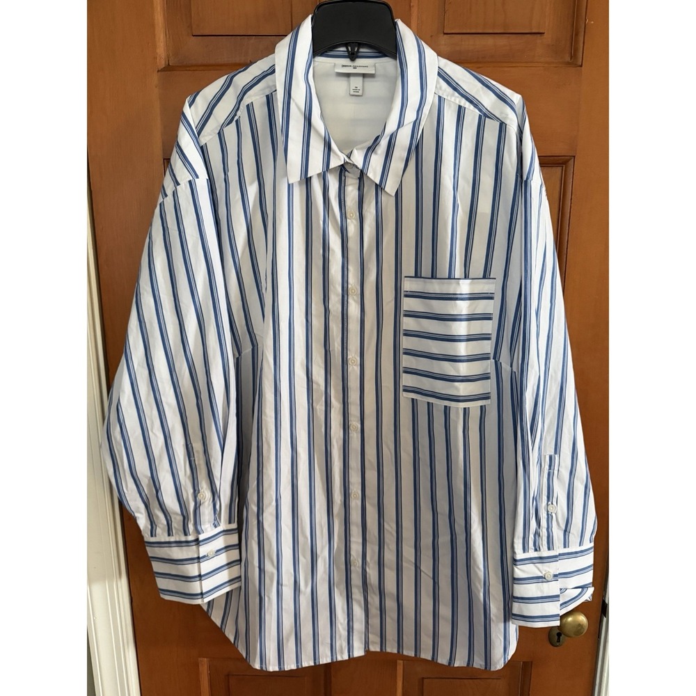Women's Rosie Assoulin X Target Oversized Poplin Button-Down Striped Shirt 1X